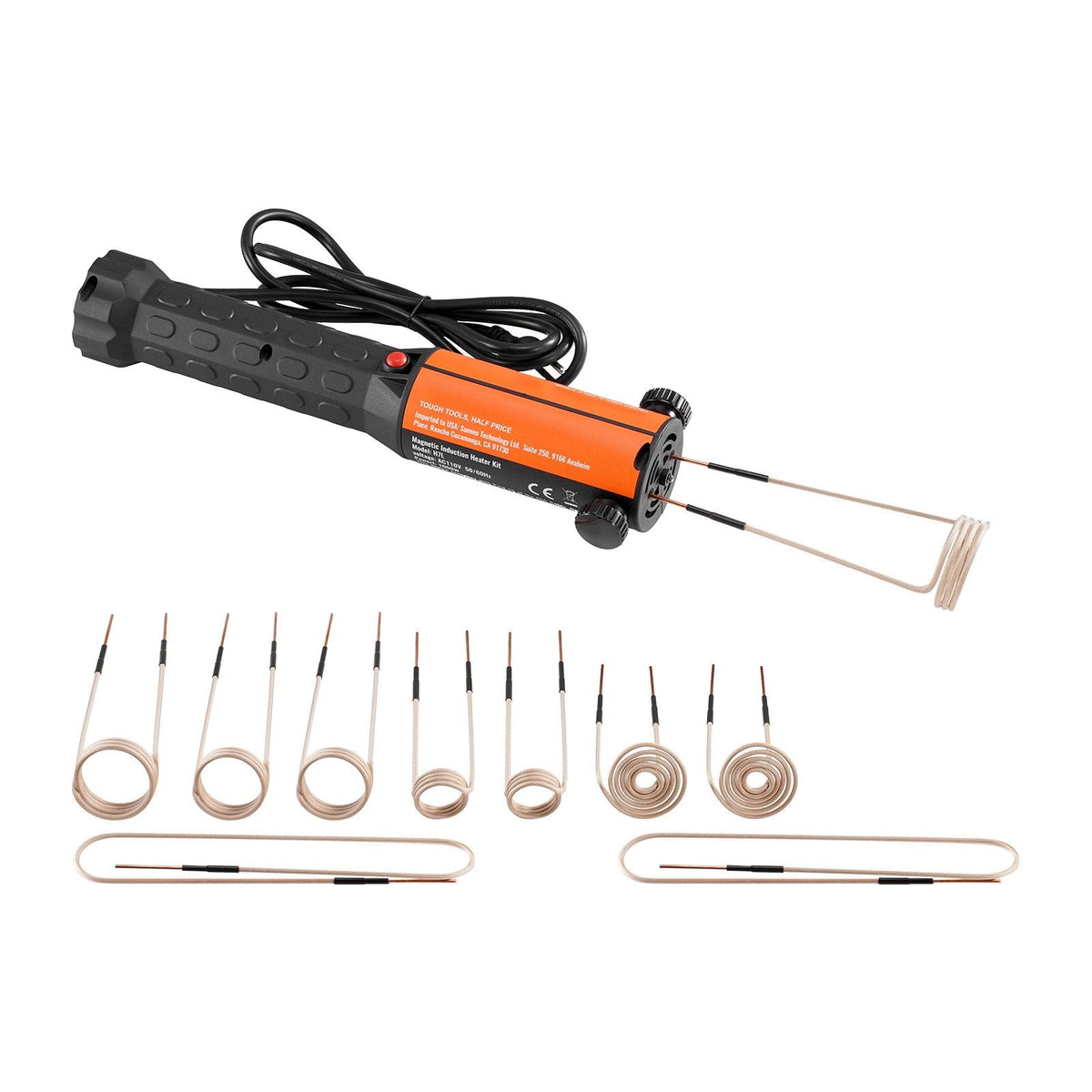 Magnetic Induction Heater Kit, 1000w 110V Portable Hand-held Induction Heater with 10PCS Induction Coils, Flameless Induction Heater Bolt Remover with Case, Fit for Removing Rusty Bolts & Nuts
