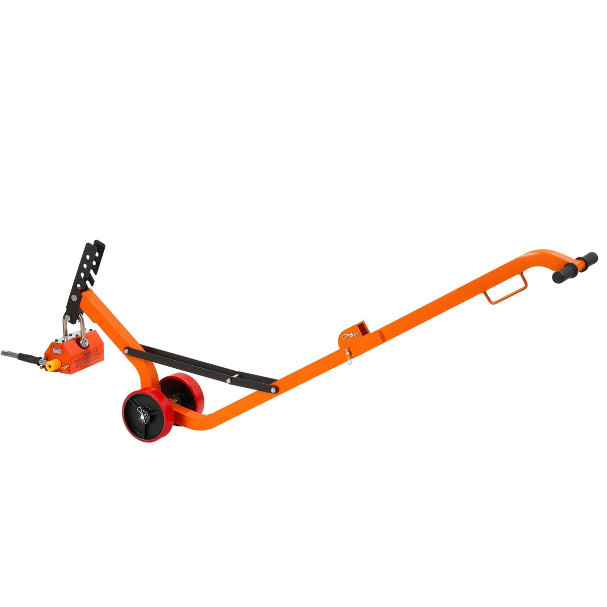 Magnetic Lid Lifter Dolly, 1320 lbs Pulling Capacity, Steel Dolly with Heavy Duty Magnet Lift and 2 Wheels, Adjustable Handle, N42 Neodymium, Foldable and Portable, for Lifting Manhole Covers