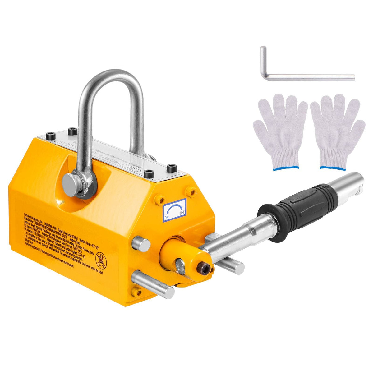 Magnetic Lifter, 2200lbs/1000kg Pulling Capacity, 2.5 Safety Factor, Neodymium & Steel, Lifting Magnet with Release, Permanent Lift Magnets, Heavy Duty Magnet for Hoist, Shop Crane, Block, Board