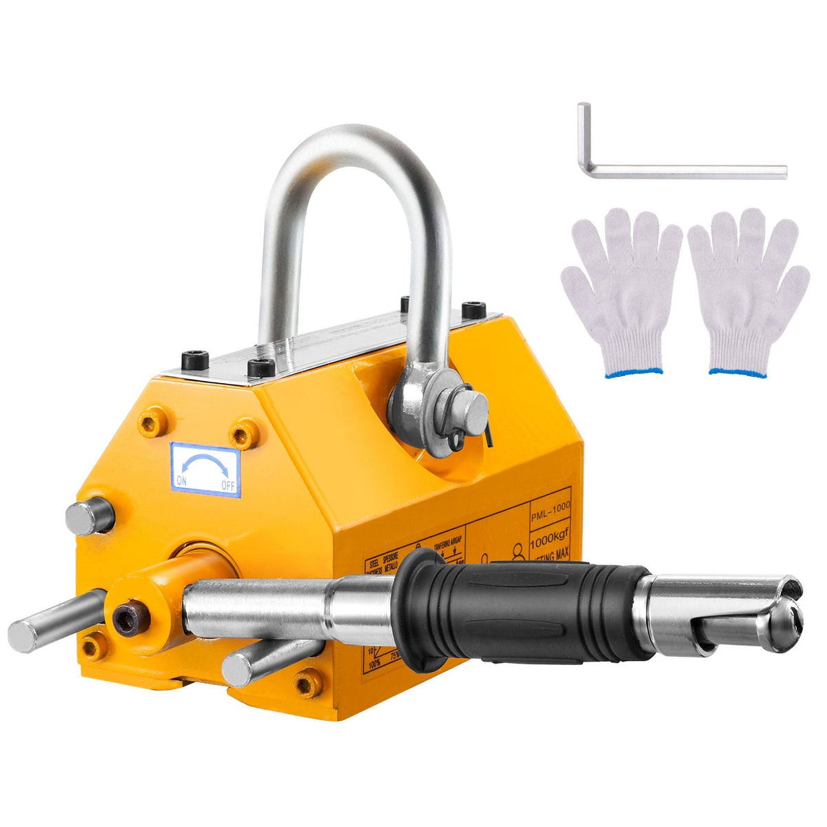 Magnetic Lifter, 2200lbs/1000kg Pulling Capacity, 2.5 Safety Factor, Neodymium & Steel, Lifting Magnet with Release, Permanent Lift Magnets, Heavy Duty Magnet for Hoist, Shop Crane, Block, Board
