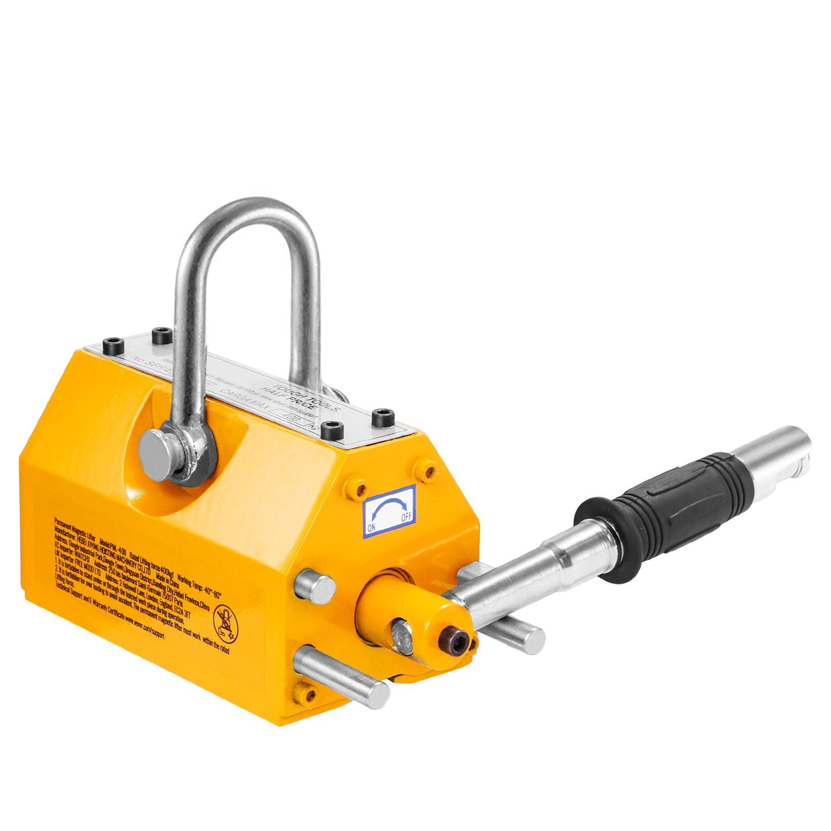 Magnetic Lifter, 880 lbs/400 kg Pulling Capacity, 2.5 Safety Factor, Neodymium & Steel, Lifting Magnet with Release, Permanent Lift Magnets, Heavy Duty Magnet for Hoist, Shop Crane, Block, Board
