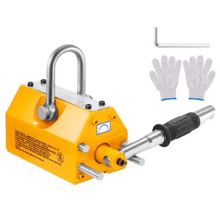 Magnetic Lifter, 880 lbs/400 kg Pulling Capacity, 2.5 Safety Factor, Neodymium & Steel, Lifting Magnet with Release, Permanent Lift Magnets, Heavy Duty Magnet for Hoist, Shop Crane, Block, Board
