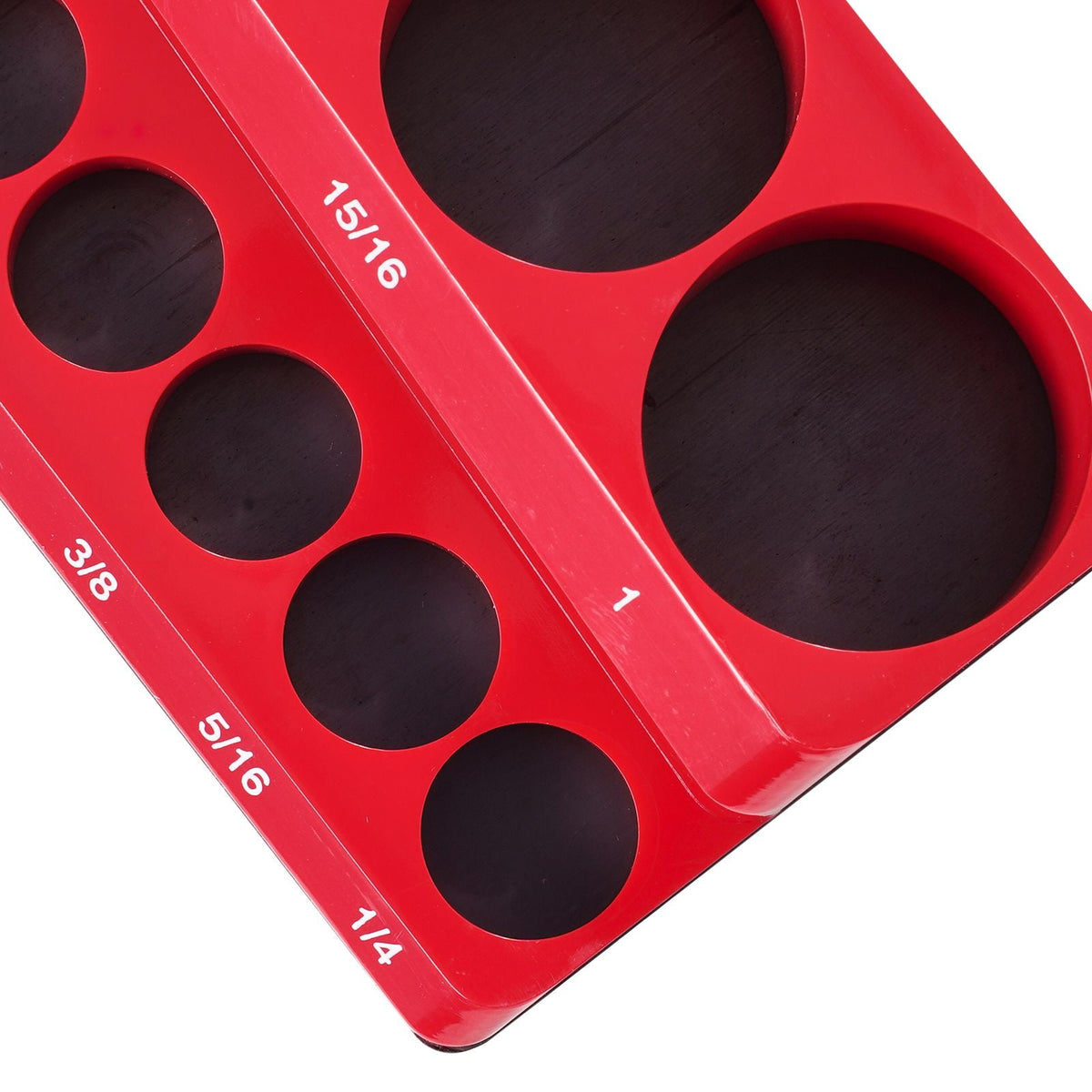 Magnetic Socket Organizer Set, 3PCS Magnetic Socket Holder, 1/4'', 3/8'' & 1/2'' SAE Socket Trays with Clear Labels, Hold up to 68PCS Standard & Deep Sockets, Red (Sockets Not Included)