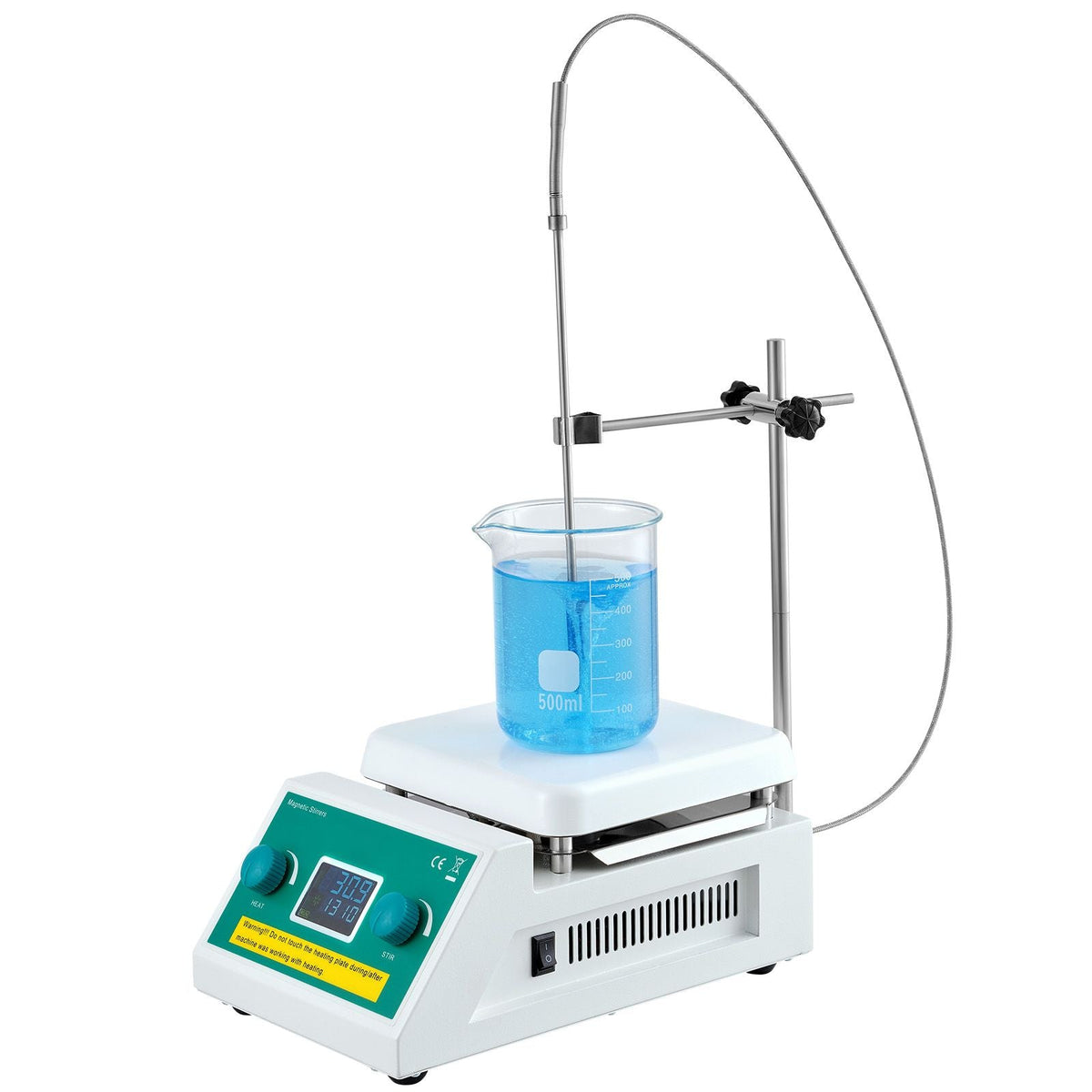 Magnetic Stirrer Hot Plate, Max 212 F/100 C, 0-2000 RPM Hot Plate with Magnetic Stirrer, 2000mL Hot Plate Stirrer with LED Screen, Support Stand and Stir Bars Included, 500W Heating Power