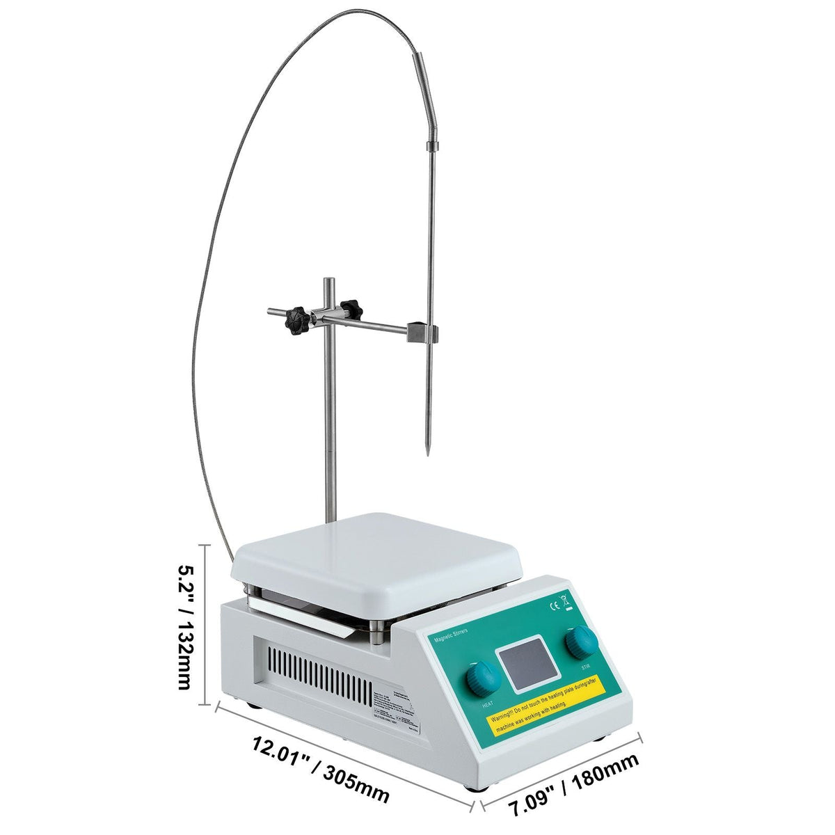 Magnetic Stirrer Hot Plate, Max 212 F/100 C, 0-2000 RPM Hot Plate with Magnetic Stirrer, 2000mL Hot Plate Stirrer with LED Screen, Support Stand and Stir Bars Included, 500W Heating Power