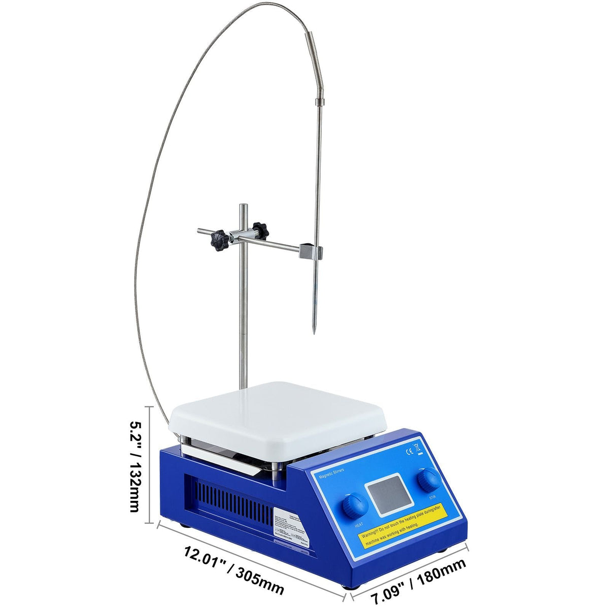 Magnetic Stirrer Hot Plate, Max 572 Fahrenheit /300 Celsius , 0-2000 RPM Hot Plate with Magnetic Stirrer, 5000mL Hot Plate Stirrer with LED Screen, Support Stand and Stir Bars Included