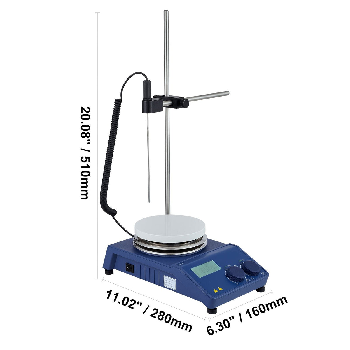 Magnetic Stirrer Hot Plate, Max 644 Fahrenheit /340 Celsius , 0-1500 RPM Hot Plate with Magnetic Stirrer, 20L Hot Plate Stirrer with LED Screen, Support Stand and Stir Bars Included