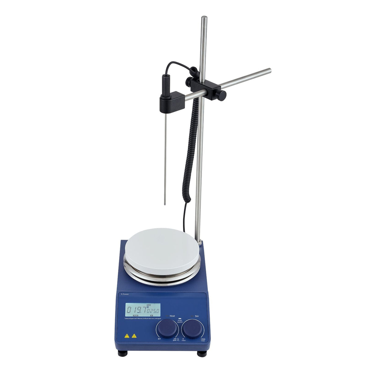 Magnetic Stirrer Hot Plate, Max 644 Fahrenheit /340 Celsius , 0-1500 RPM Hot Plate with Magnetic Stirrer, 20L Hot Plate Stirrer with LED Screen, Support Stand and Stir Bars Included