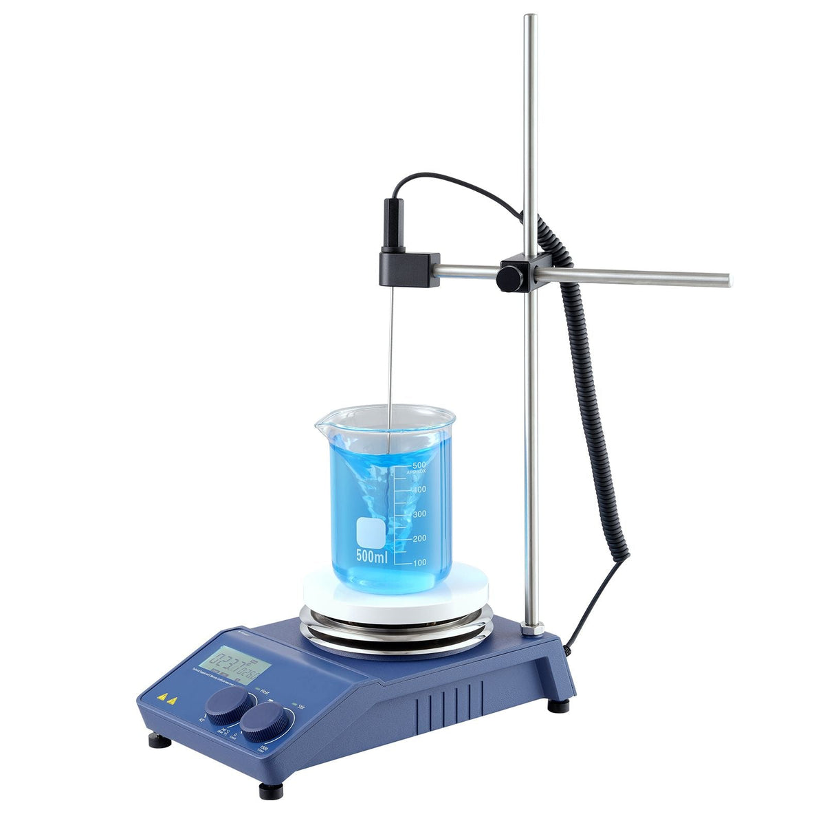 Magnetic Stirrer Hot Plate, Max 644 Fahrenheit /340 Celsius , 0-1500 RPM Hot Plate with Magnetic Stirrer, 20L Hot Plate Stirrer with LED Screen, Support Stand and Stir Bars Included