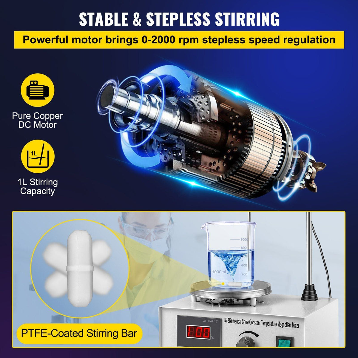 Magnetic Stirrer with Heating Plate 85-2 Hotplate mixer 110V Digital Display