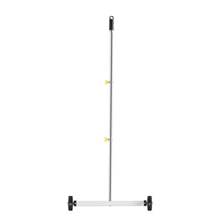 Magnetic Sweeper with Wheels, 17 inch, 10 lbs Load Capacity, Lightweight Magnetic Pickup Sweeper with Adjustable Handle, Pick Up Nails and Screws, Easy Cleanup for Garages, Roofing Projects