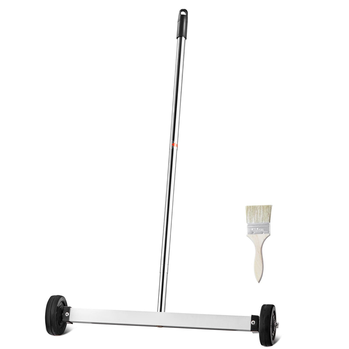 Magnetic Sweeper with Wheels, 17inch Mini Magnetic Sweeper, 10 lbs Capacity, Adjustable Handle, Lightweight Magnetic Pickup Sweeper to Pick Up Nails and Screws, Easy Cleanup of Workshop Garage