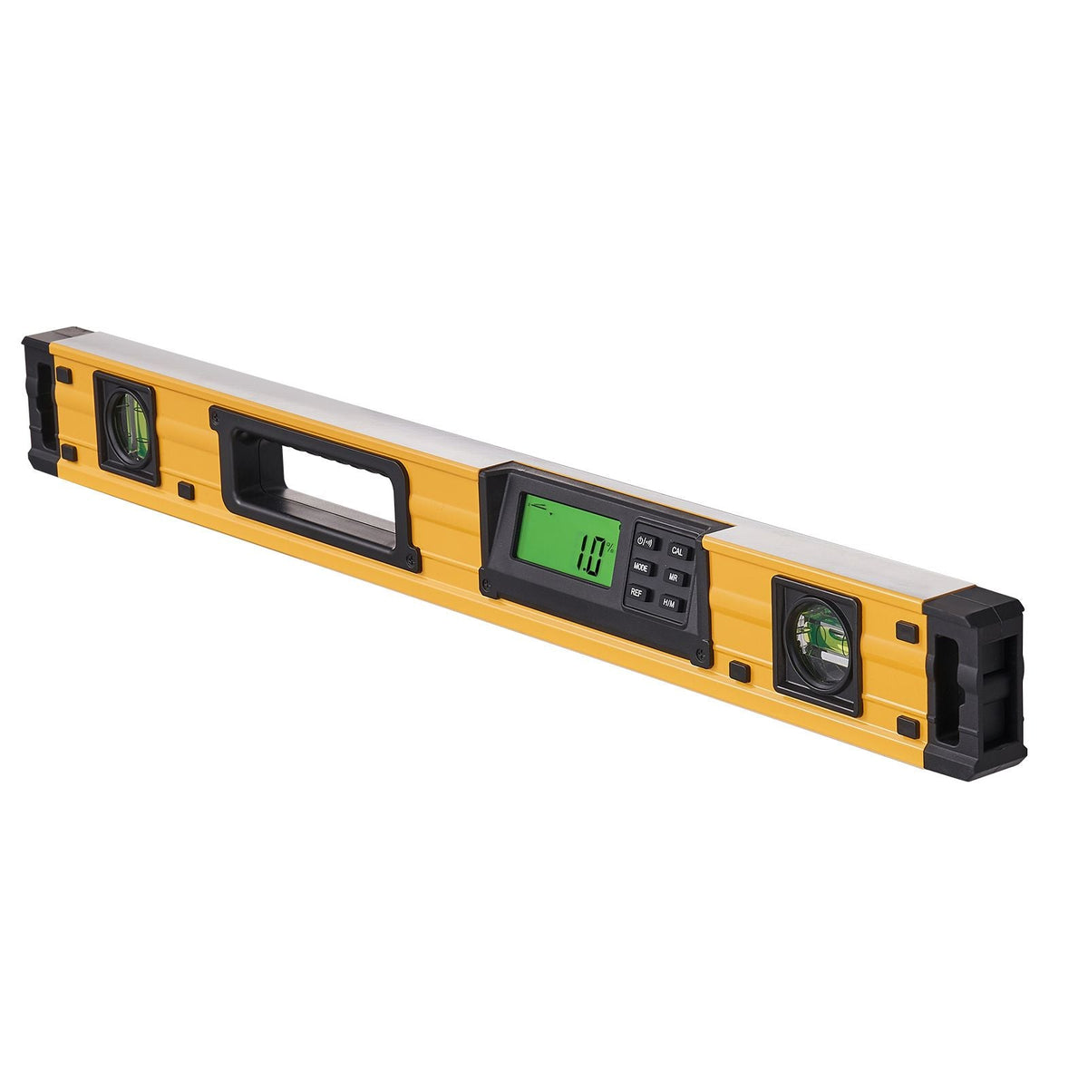 Magnetic Torpedo Level, 600mm, LED Backlit Screen Mechanical Bubble Vials Ruler for 0-360 Degree, Gravity Sensor Aluminum Alloy Leveler Tool w/ Viewing Window, Shock-Resistant for Plumbing, Wood