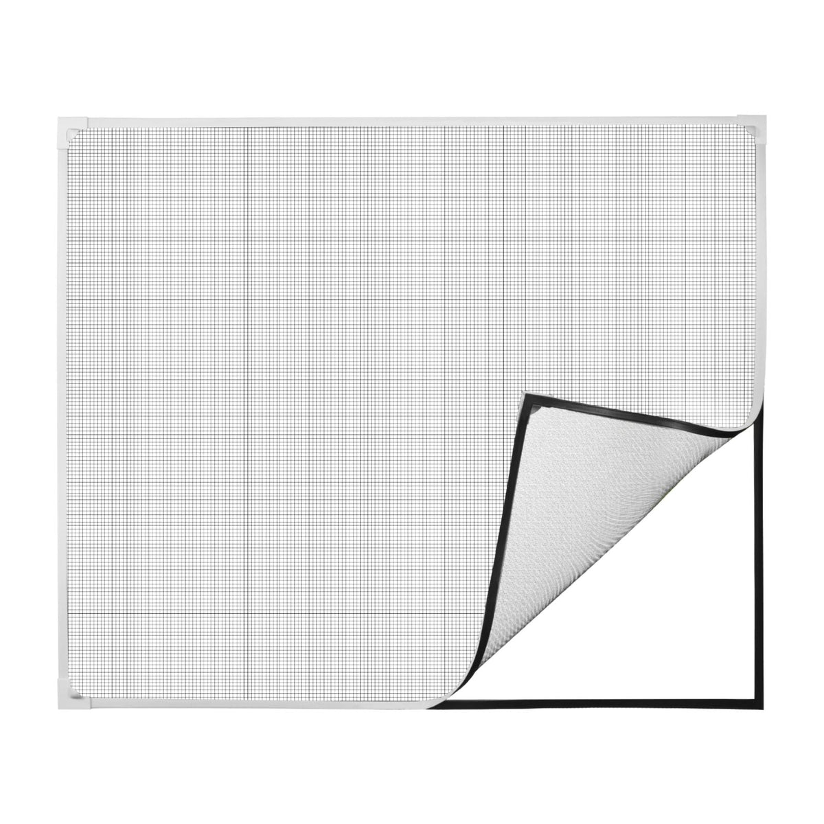 Magnetic Window Screen, 58.27 x 39.17 inch PVC and Fiberglass Mesh, White Frames with Black Magnetic Strip and Wind Clips, No Drilling Easy Installation, Magnetic Screen for House Window