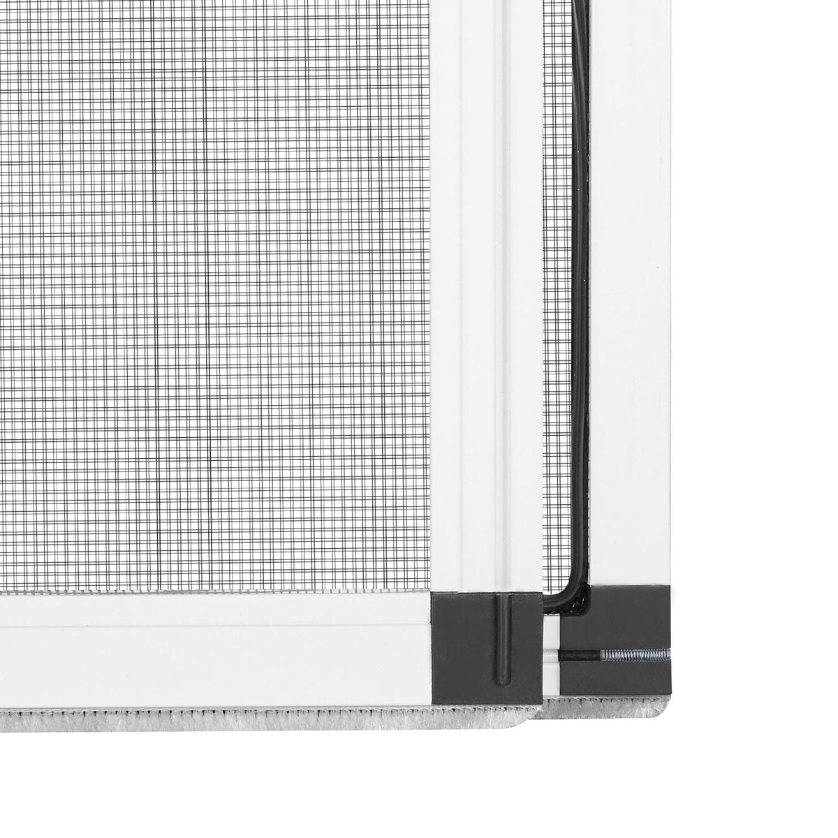 Magnetic Window Screen, 58.27 x 39.17 inch PVC and Fiberglass Mesh, White Frames with Black Magnetic Strip and Wind Clips, No Drilling Easy Installation, Magnetic Screen for House Window