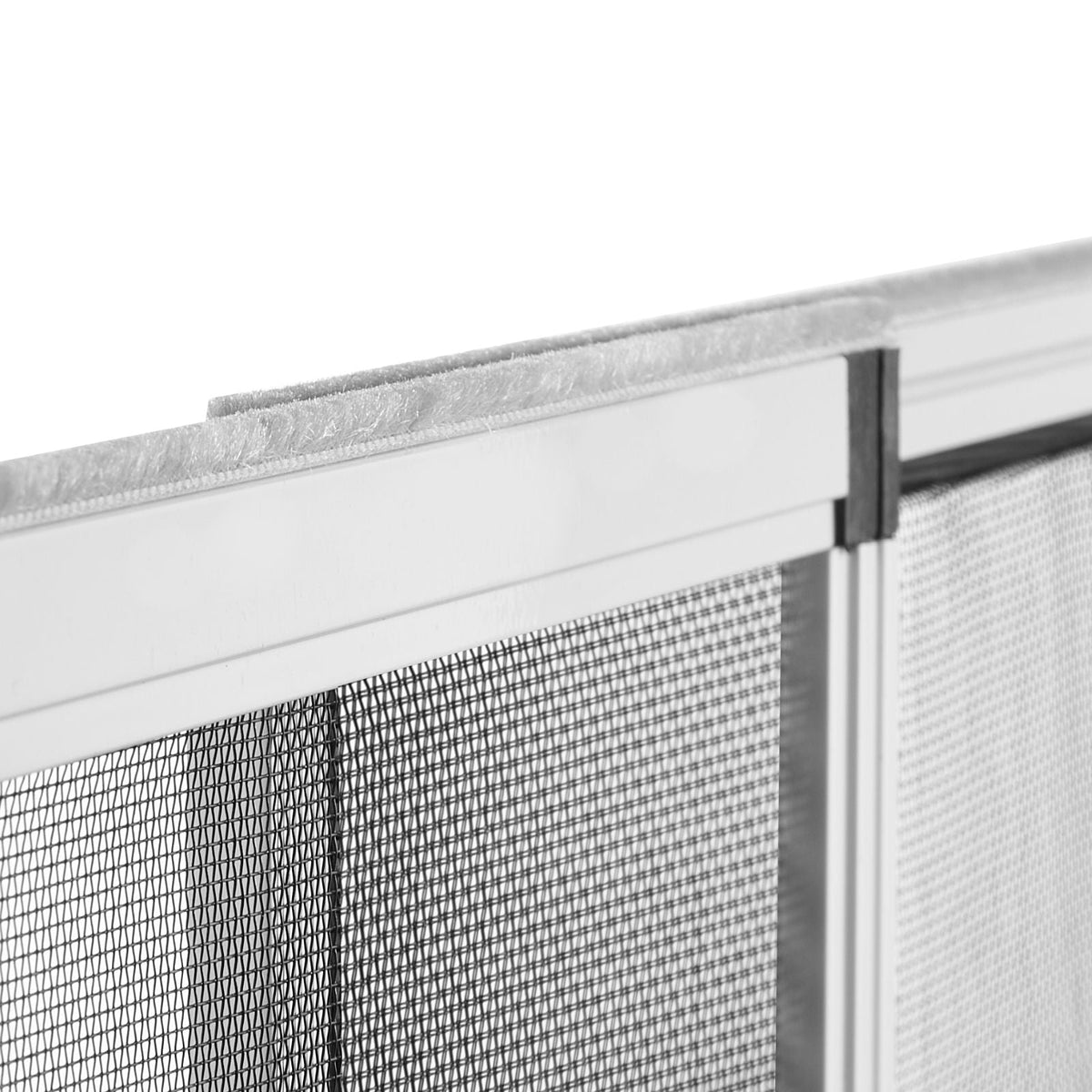 Magnetic Window Screen, 58.27 x 39.17 inch PVC and Fiberglass Mesh, White Frames with Black Magnetic Strip and Wind Clips, No Drilling Easy Installation, Magnetic Screen for House Window