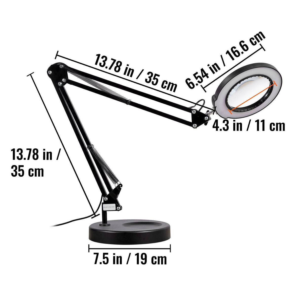 Magnifying Glass with Light and Stand, 5X Magnifying Lamp, 4.3" Glass Lens, Base and Clamp 2-in-1 Desk Magnifier with Light, 64 LED Lights 5 Color Modes, for Close Work Reading Repair Crafts
