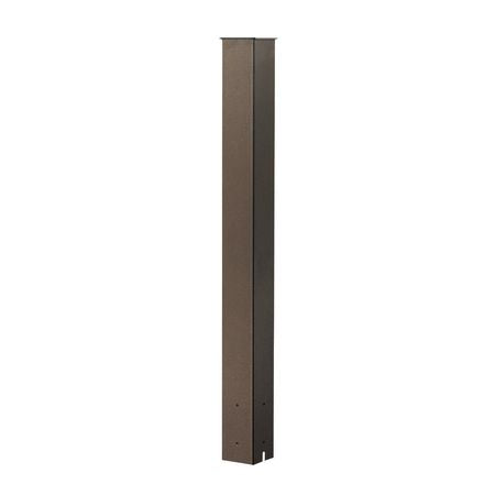 Mailbox Post, 43 x 4 x 4 Inches, Steel In-Ground Mounting Mail Box Stand with Powder Coating Surface, Heavy Duty Metal Post Sleeve Kit for Outside Curbside Residential Use, Easy Install, Bronze