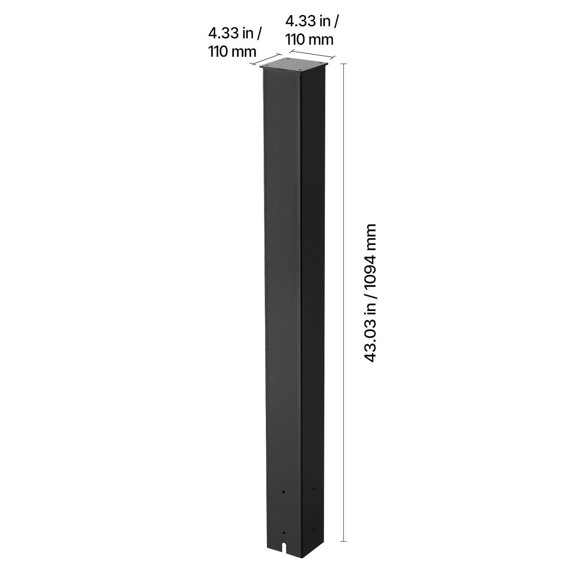 Mailbox Post, 43 x 4 x 4 Inches, Steel In-Ground Mounting Mail Box Stand with Powder Coating Surface, Heavy Duty Metal Post Sleeve Kit for Outside Curbside Residential Use, Easy Install, Black