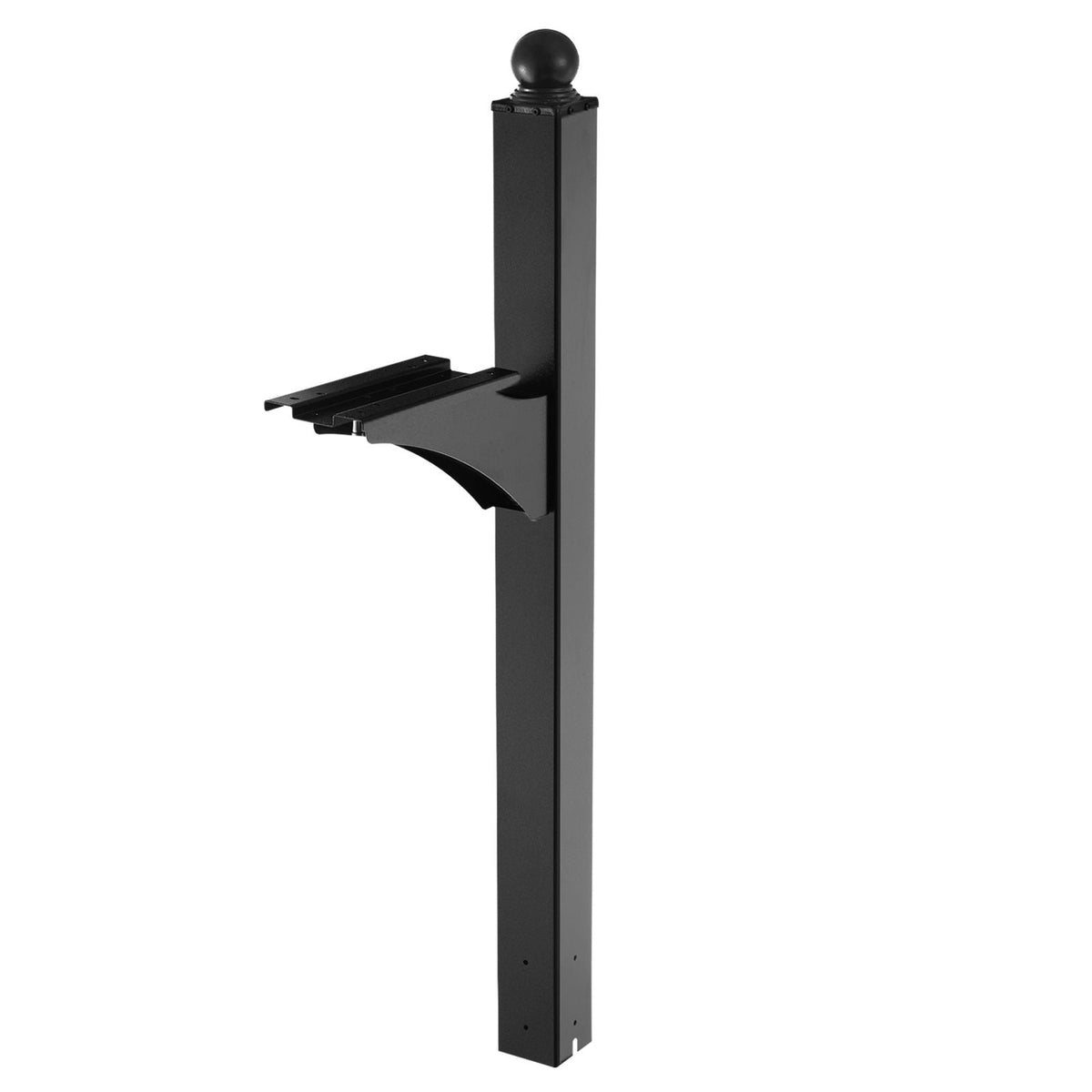 Mailbox Post, 56 x 4 x 4 Inches, Aluminum In-Ground Mounting Mail Box Stand with Universal Plate Bracket, Heavy Duty Metal Post Sleeve Kit for Outside Curbside Residential, Powder Coated Black