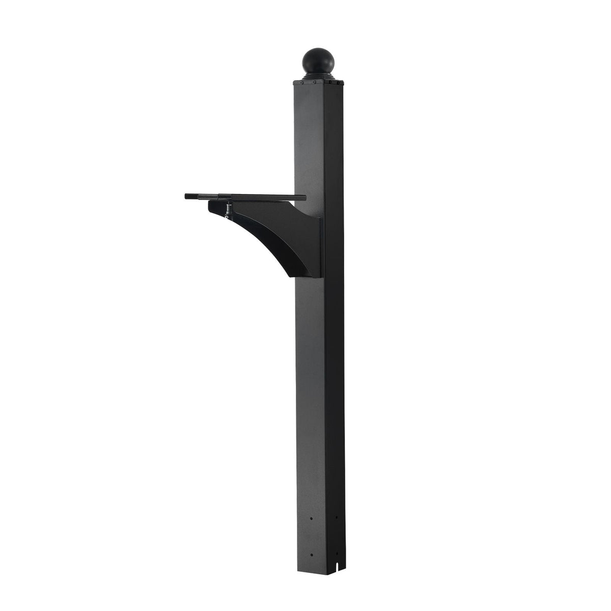 Mailbox Post, 56 x 4 x 4 Inches, Aluminum In-Ground Mounting Mail Box Stand with Universal Plate Bracket, Heavy Duty Metal Post Sleeve Kit for Outside Curbside Residential, Powder Coated Black