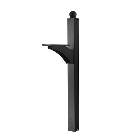 Mailbox Post, 56 x 4 x 4 Inches, Aluminum In-Ground Mounting Mail Box Stand with Universal Plate Bracket, Heavy Duty Metal Post Sleeve Kit for Outside Curbside Residential, Powder Coated Black