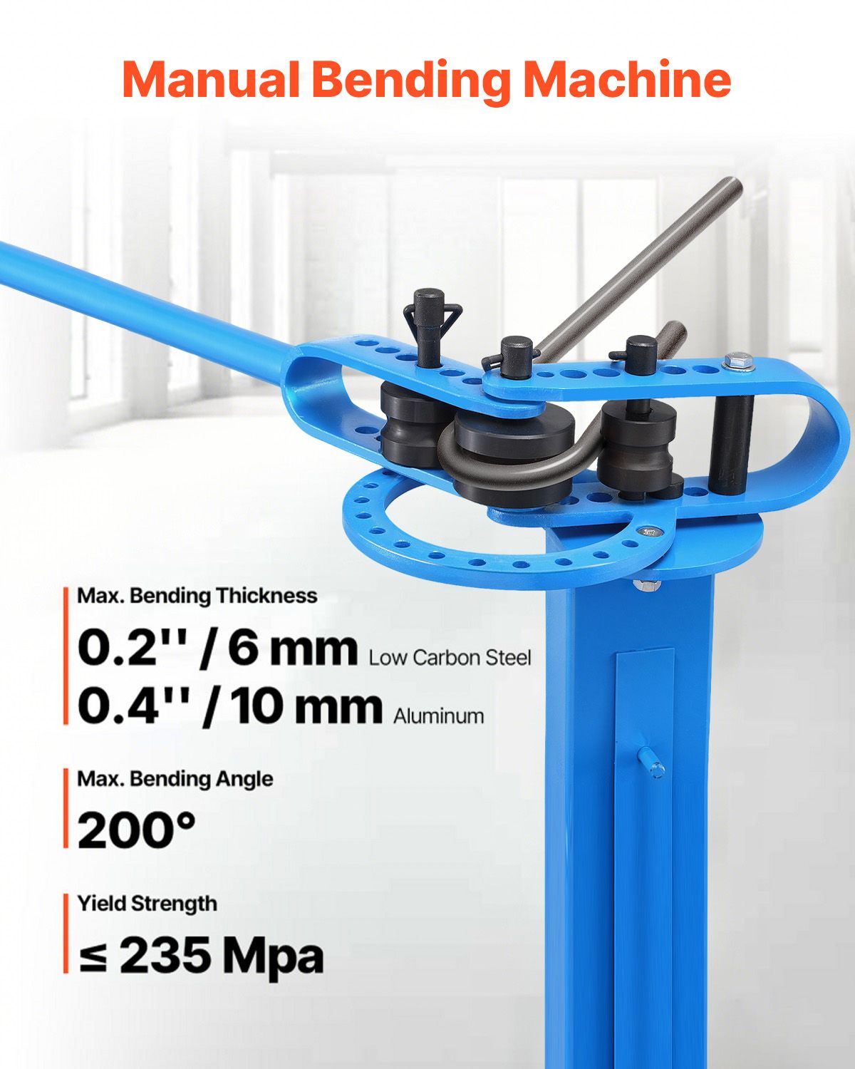Manual Bending Machine with 14 Bending Dies, 200° Heavy-Duty Bending Tool for Copper Aluminum Iron Pipes, Ideal for HVAC Air Conditioning Refrigerator Auto Repair