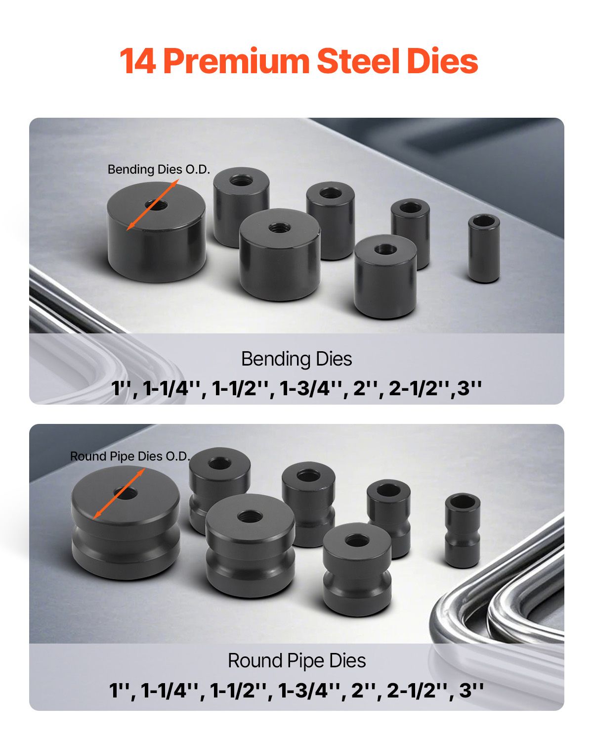 Manual Bending Machine with 14 Bending Dies, 200° Heavy-Duty Bending Tool for Copper Aluminum Iron Pipes, Ideal for HVAC Air Conditioning Refrigerator Auto Repair
