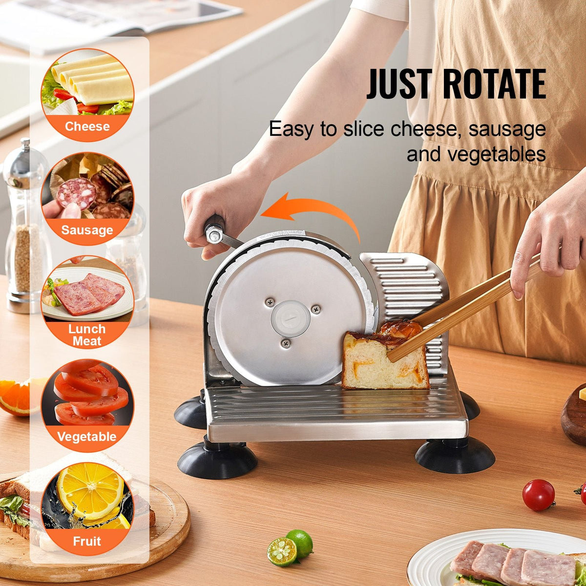 Manual Bread Slicer, 0-6" Adjustable Thickness Cheeser Butter Cutting, Micro-Serrated Stainless Steel Blade, Aluminum Alloy Commercial Cheese Slicer for Kitchen, Restaurant, Bakery, Party