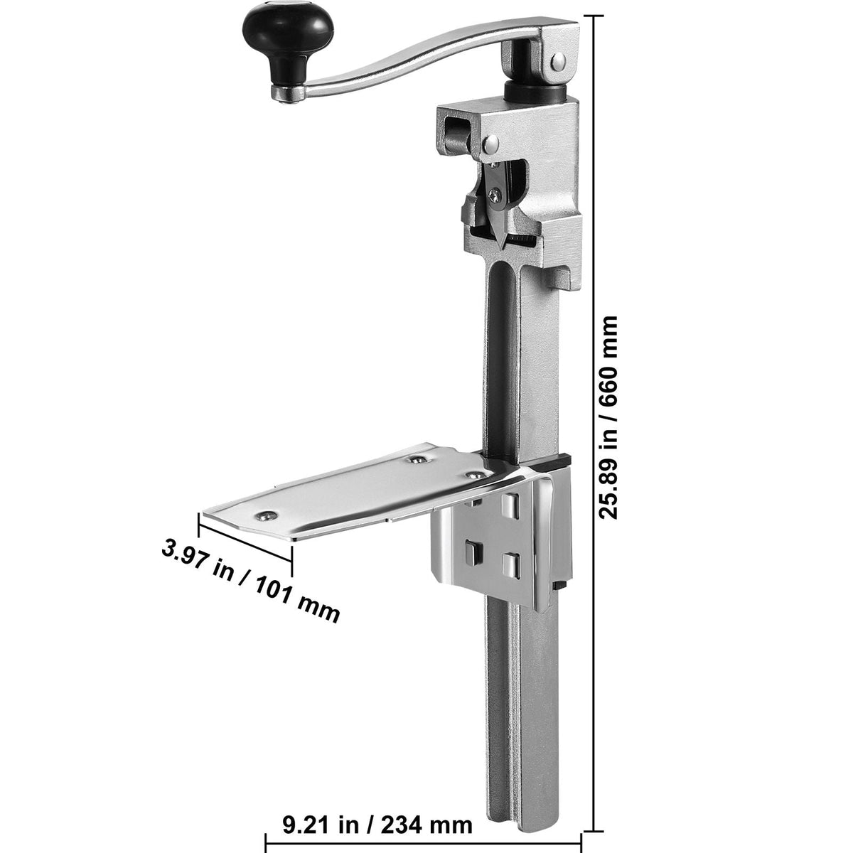 Manual Can Opener, Sturdy Tabletop Can Opener for Big Cans, Robust Can Opener with Stand, Height-Adjustable Professional Jar Opener, Suitable for Cans Up to 11.8" in Height, Ideal for Restaur