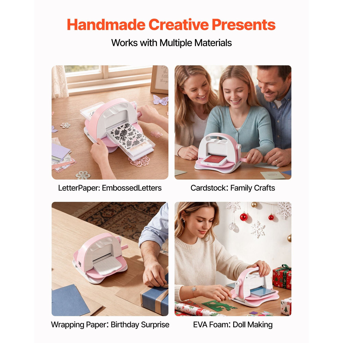 Manual Die Cutting and Embossing Machine, 3" Opening, Portable Die Cut Machine Set with Cutting Dies, Embossing Folders, Paper Sheets, Cutting Plates, for Scrapbooking, Card Making, Crafting