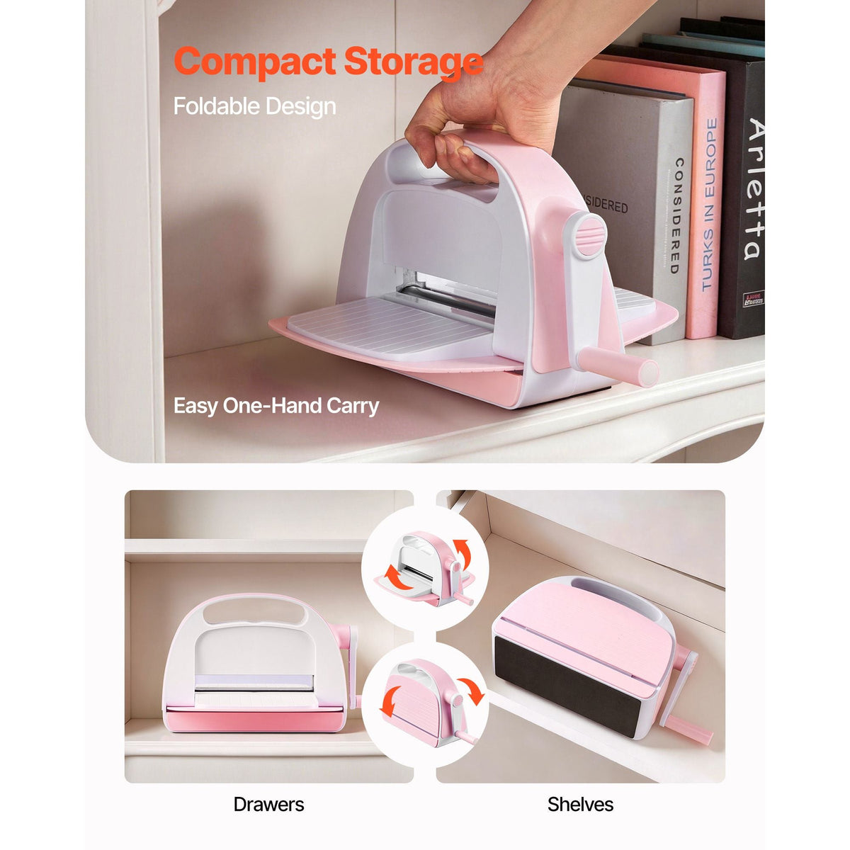 Manual Die Cutting and Embossing Machine, 6" Opening, Portable Die Cut Machine Set with Cutting Dies, Embossing Folders, Paper Sheets, Cutting Plates, for Scrapbooking, Card Making, Crafting