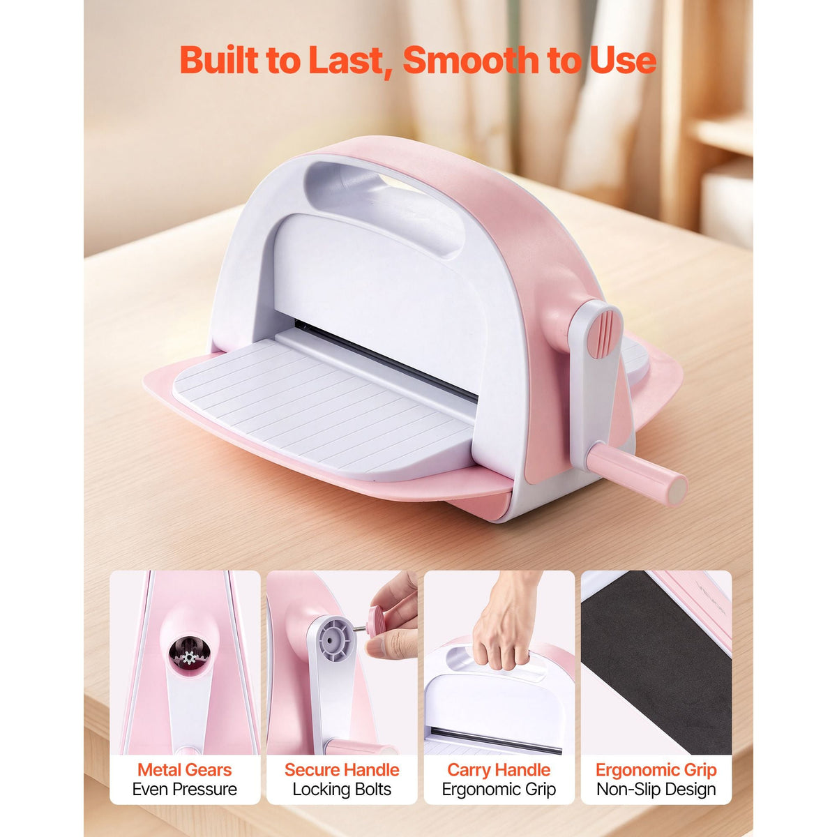 Manual Die Cutting and Embossing Machine, 9" Opening, Portable Die Cut Machine with Cutting Plates, Ergonomic Handle, Easy to Store, for Arts and Crafts, Scrapbooking, Card Making, Crafting