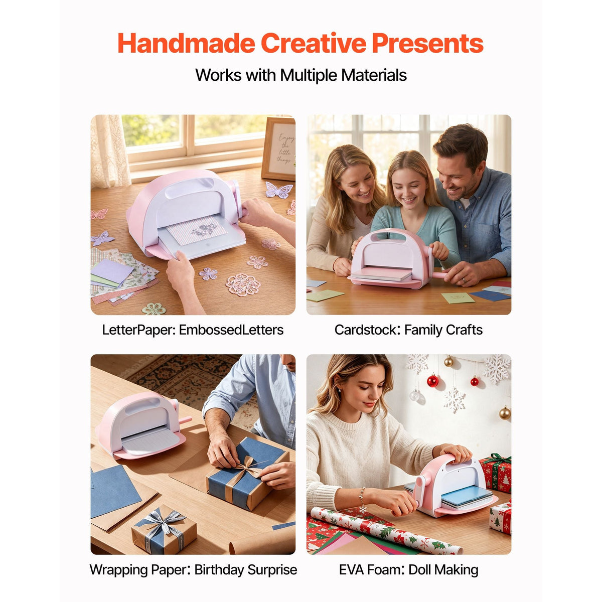 Manual Die Cutting and Embossing Machine, 9" Opening, Portable Die Cut Machine with Cutting Plates, Ergonomic Handle, Easy to Store, for Arts and Crafts, Scrapbooking, Card Making, Crafting