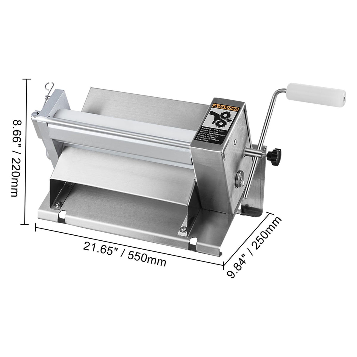 Manual Dough Sheeter Machine, Puff Pastry Sheeter and Fondant Roller, Removable Handle, Panel, Roller for Easy Cleaning, Max 1/2 inch Adjustable Thickness, for Home or Small Commercial Kitchens