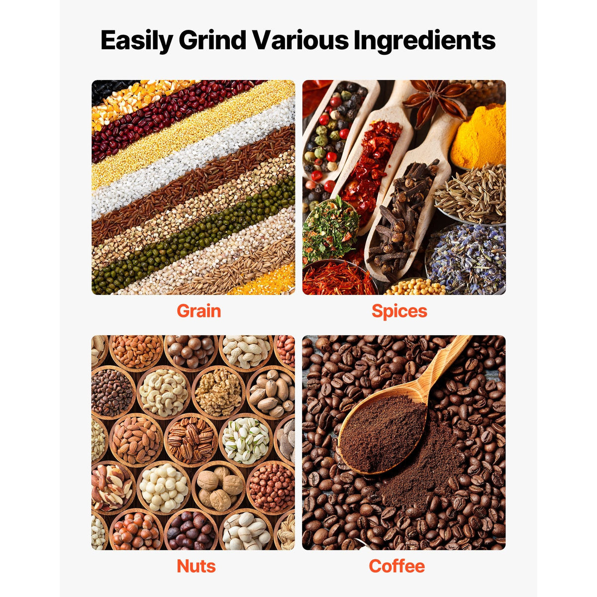Manual Grain Mill with High Hopper, Hand-Crank Corn Grinder, Heavy Duty Cast Iron Wheat Grinding Mill with Stable Table Clamp & Dust Cover for Grains Spices Coffee Beans Nuts
