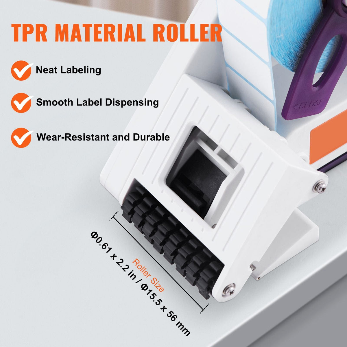 Manual Label Applicator, 0.59-2.17 inches Label Width, 0.79-2.36 inches Label Length, Portable Hand-Held Labeling Machine with Label Roll and TPR Roller for Round Bottles, Boxes, Fruits Labeling