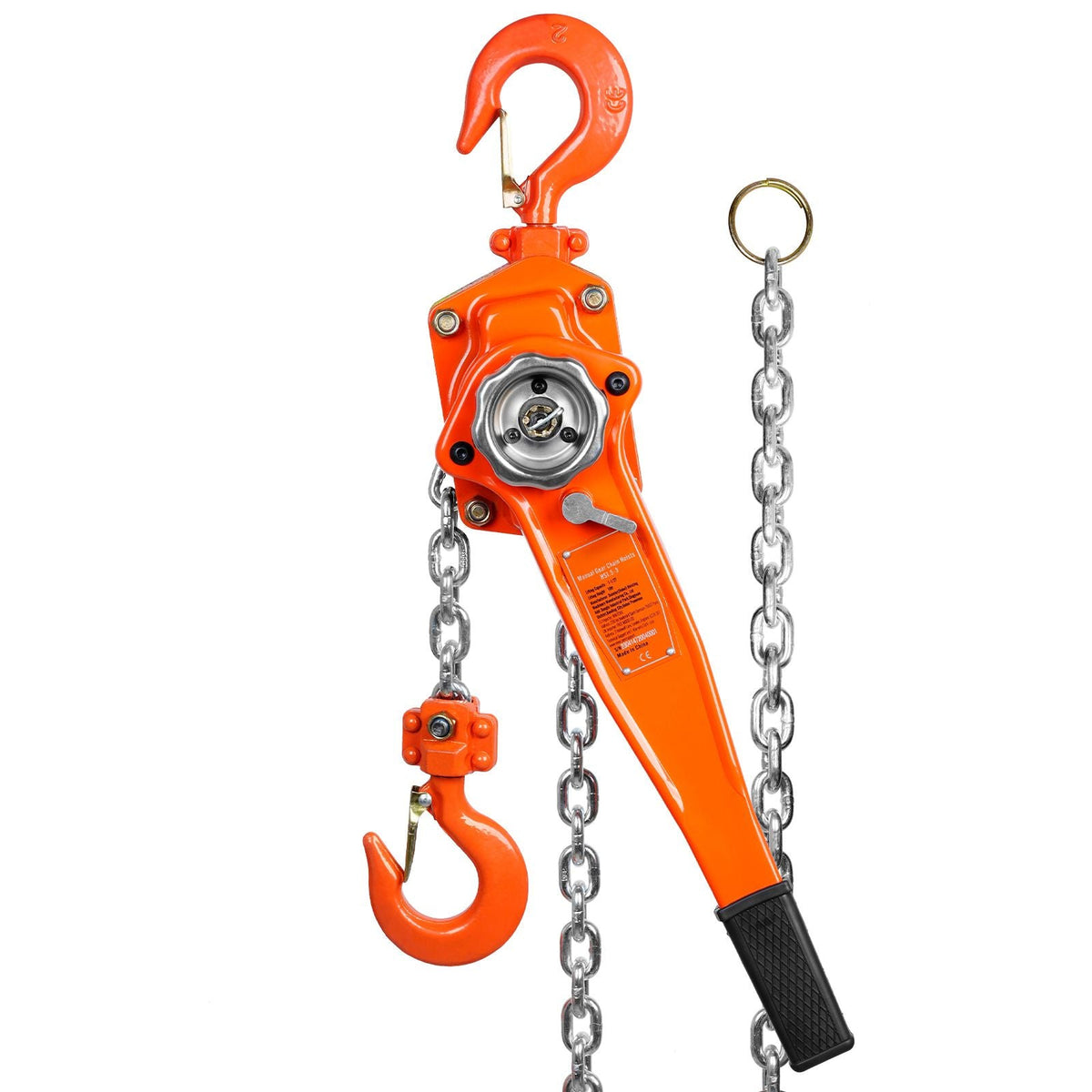 Manual Lever Chain Hoist, 1-1/2 Ton 3300 lbs Capacity 10 FT Come Along, G80 Galvanized Carbon Steel with Weston Double-Pawl Brake,Auto Chain Leading & 360° Rotation Hook, for Garage Factory Dock
