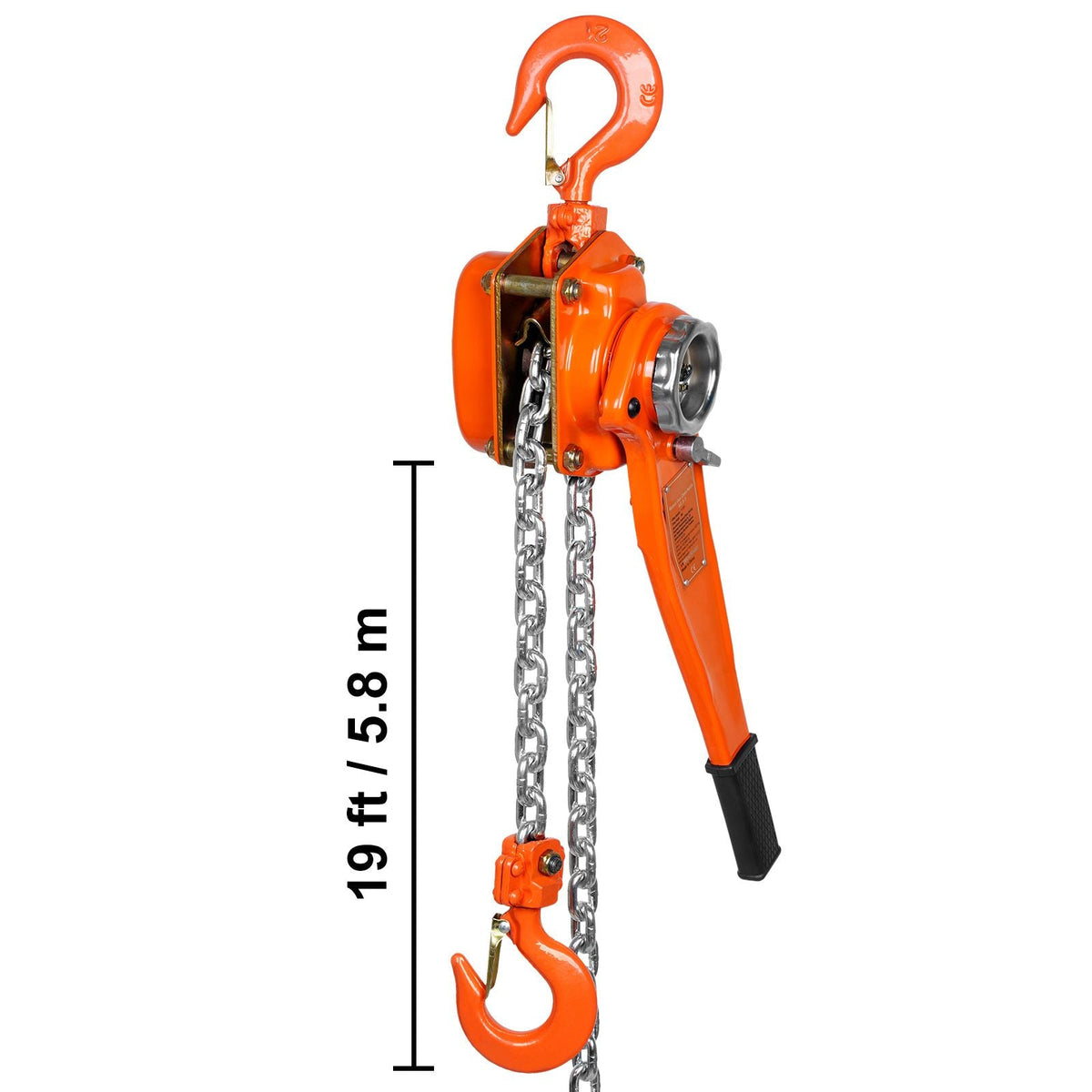Manual Lever Chain Hoist, 1-1/2 Ton 3300 lbs Capacity 20 FT Come Along, G80 Galvanized Carbon Steel with Weston Double-Pawl Brake,Auto Chain Leading & 360° Rotation Hook, for Garage Factory Dock
