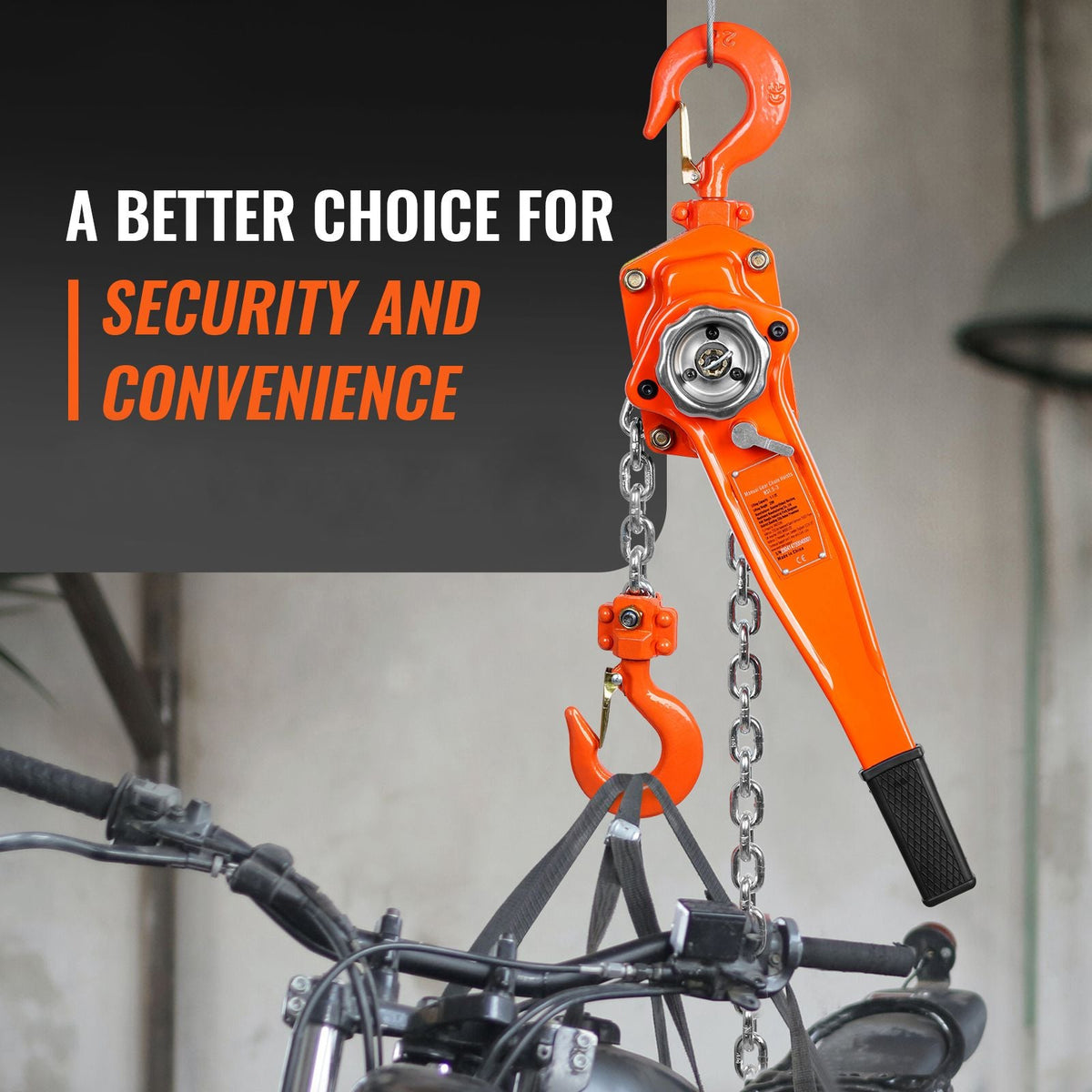 Manual Lever Chain Hoist, 1-1/2 Ton 3300 lbs Capacity 20 FT Come Along, G80 Galvanized Carbon Steel with Weston Double-Pawl Brake,Auto Chain Leading & 360° Rotation Hook, for Garage Factory Dock