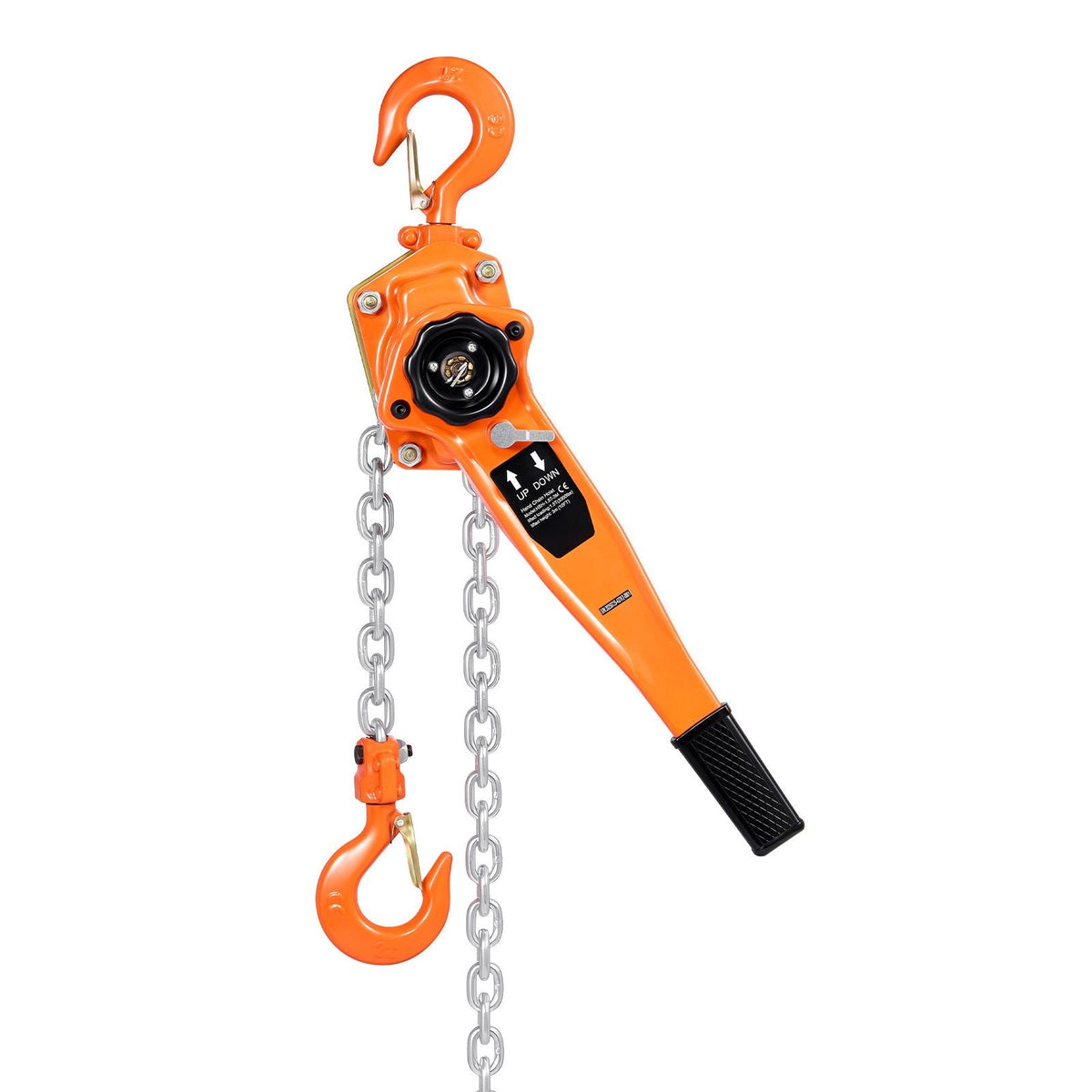 Manual Lever Chain Hoist, 1-1/2T 3300LBS Capacity Heavy Duty Come Along, 10FT Lift G80 Alloy Steel Chain With Dual Pawl Mechanical Brake,360°Rotating Hooks, for Warehouse Construction Garage