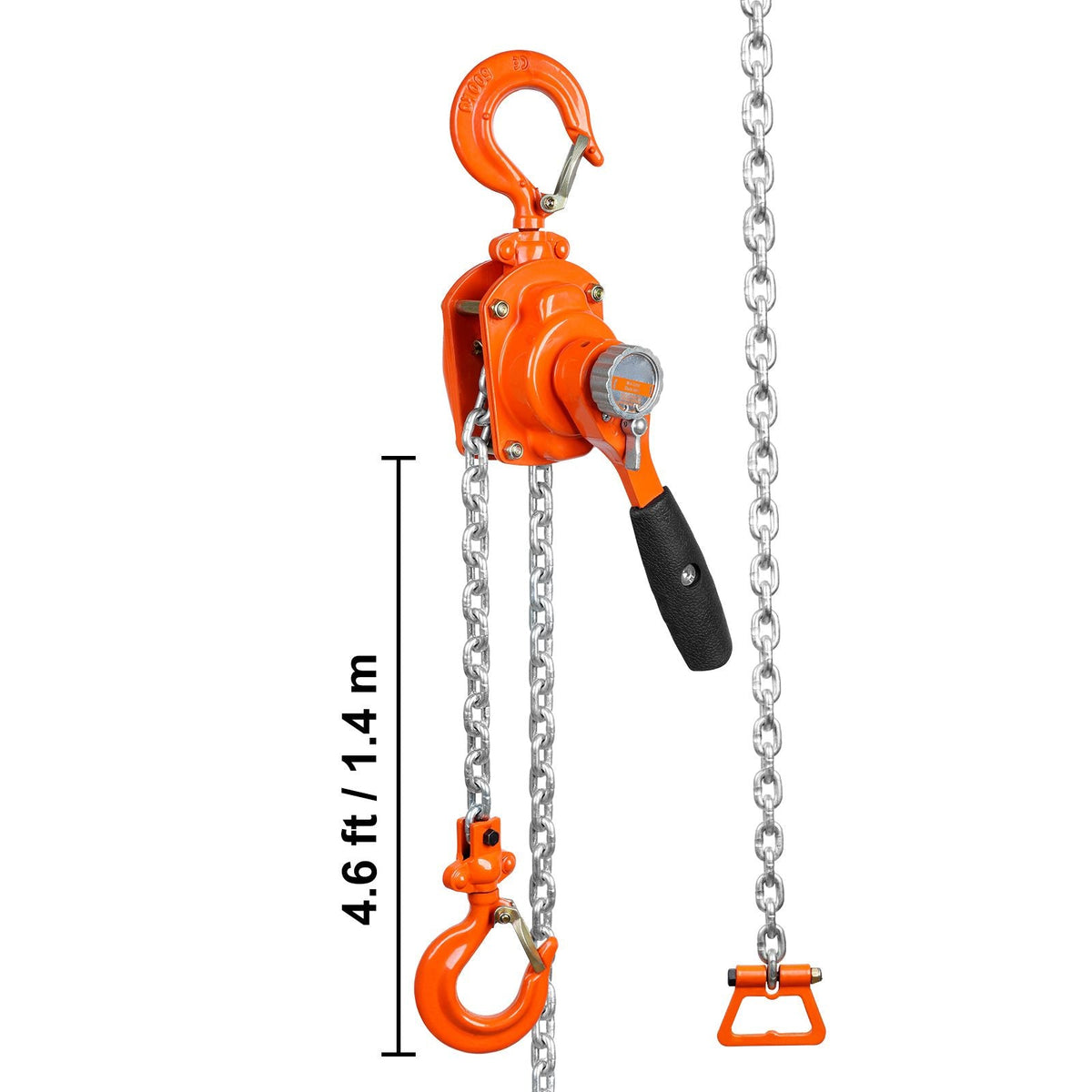 Manual Lever Chain Hoist, 1/2 Ton 1100 lbs Capacity 5 FT Come Along, G80 Galvanized Carbon Steel with Weston Double-Pawl Brake, Auto Chain Leading & 360° Rotation Hook, for Garage Factory Dock