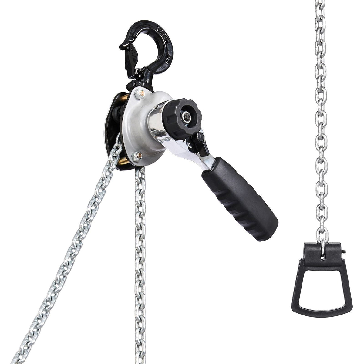 Manual Lever Chain Hoist, 1/2T 1100LBS Capacity Heavy Duty Come Along, 10FT Lift G80 Alloy Steel Chain With Dual Pawl Mechanical Brake,360°Rotating Hooks, for Warehouse Construction Garage