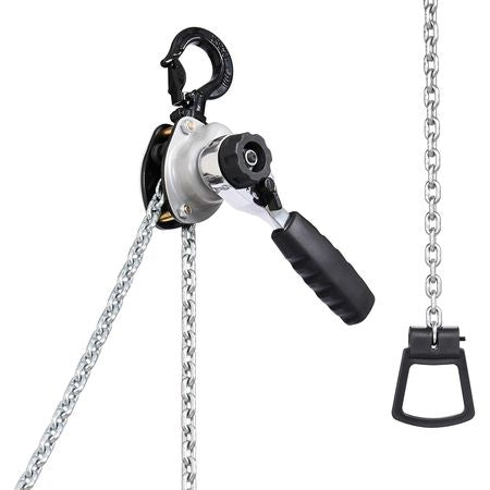 Manual Lever Chain Hoist, 1/2T 1100LBS Capacity Heavy Duty Come Along, 20FT Lift G80 Alloy Steel Chain With Dual Pawl Mechanical Brake,360°Rotating Hooks, for Warehouse Construction Garage