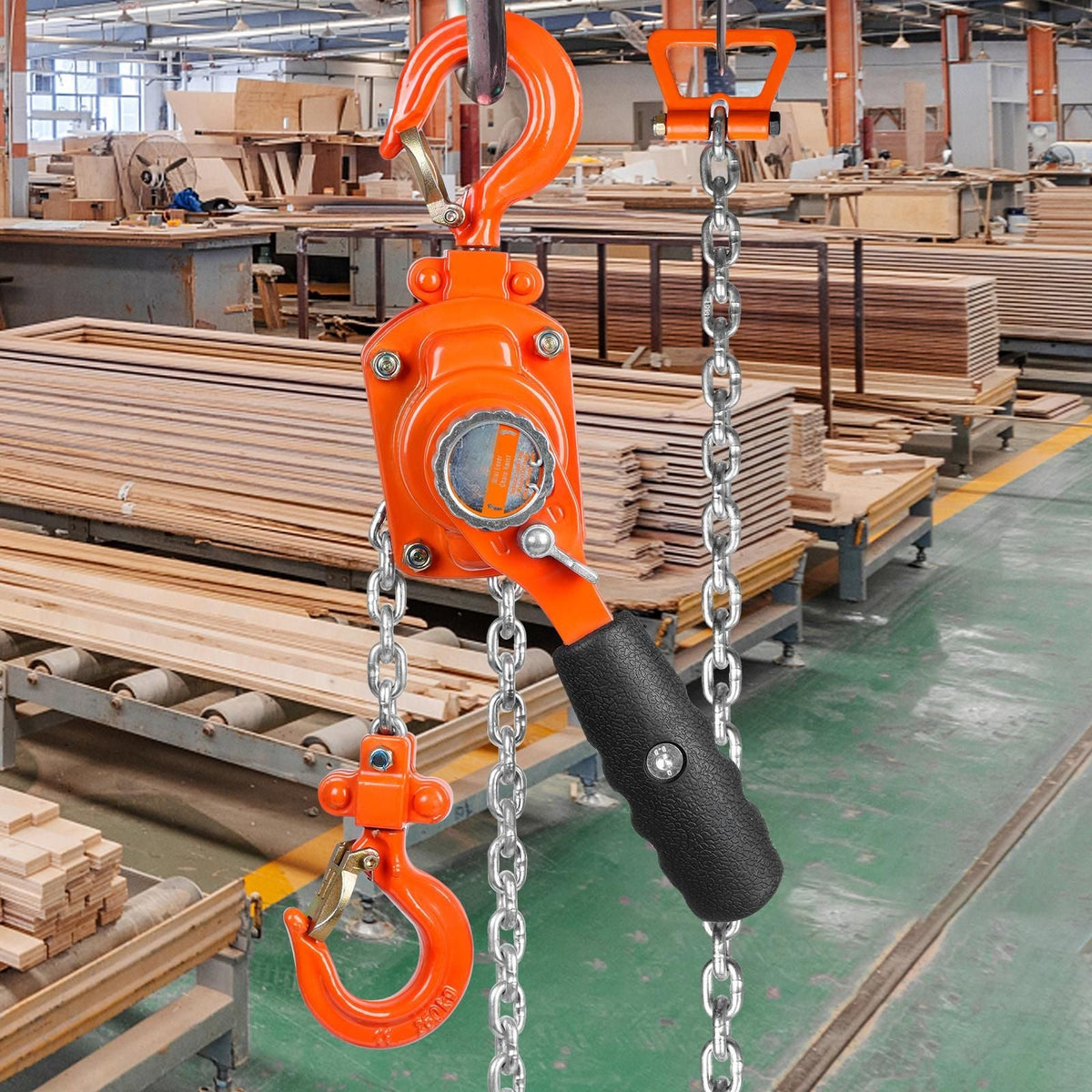 Manual Lever Chain Hoist, 1/4 Ton 550 lbs Capacity 10 FT Come Along, G80 Galvanized Carbon Steel with Weston Double-Pawl Brake, Auto Chain Leading & 360° Rotation Hook, for Garage Factory Dock