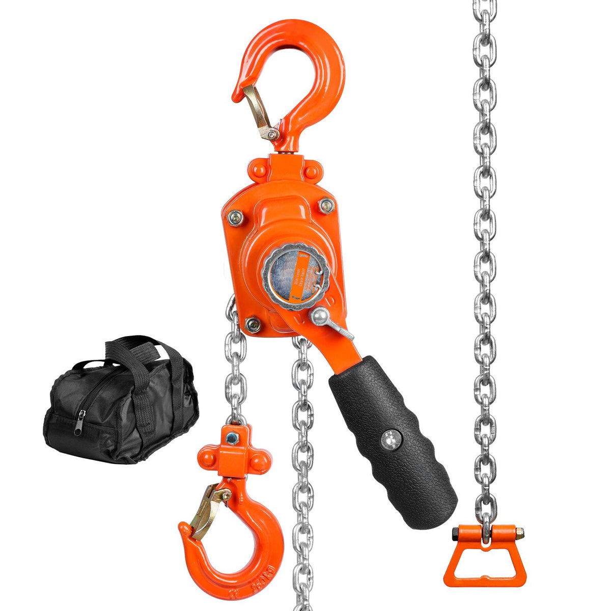 Manual Lever Chain Hoist, 1/4 Ton 550 lbs Capacity 10 FT Come Along, G80 Galvanized Carbon Steel with Weston Double-Pawl Brake, Auto Chain Leading & 360° Rotation Hook, for Garage Factory Dock