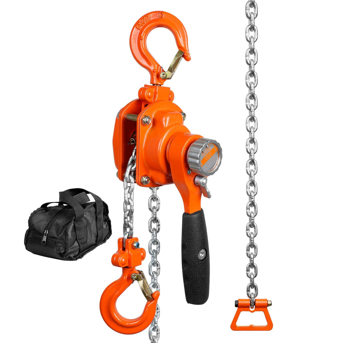 Manual Lever Chain Hoist, 1/4 Ton 550 lbs Capacity 5 FT Come Along, G80 Galvanized Carbon Steel with Weston Double-Pawl Brake, Auto Chain Leading & 360° Rotation Hook, for Garage Factory Dock