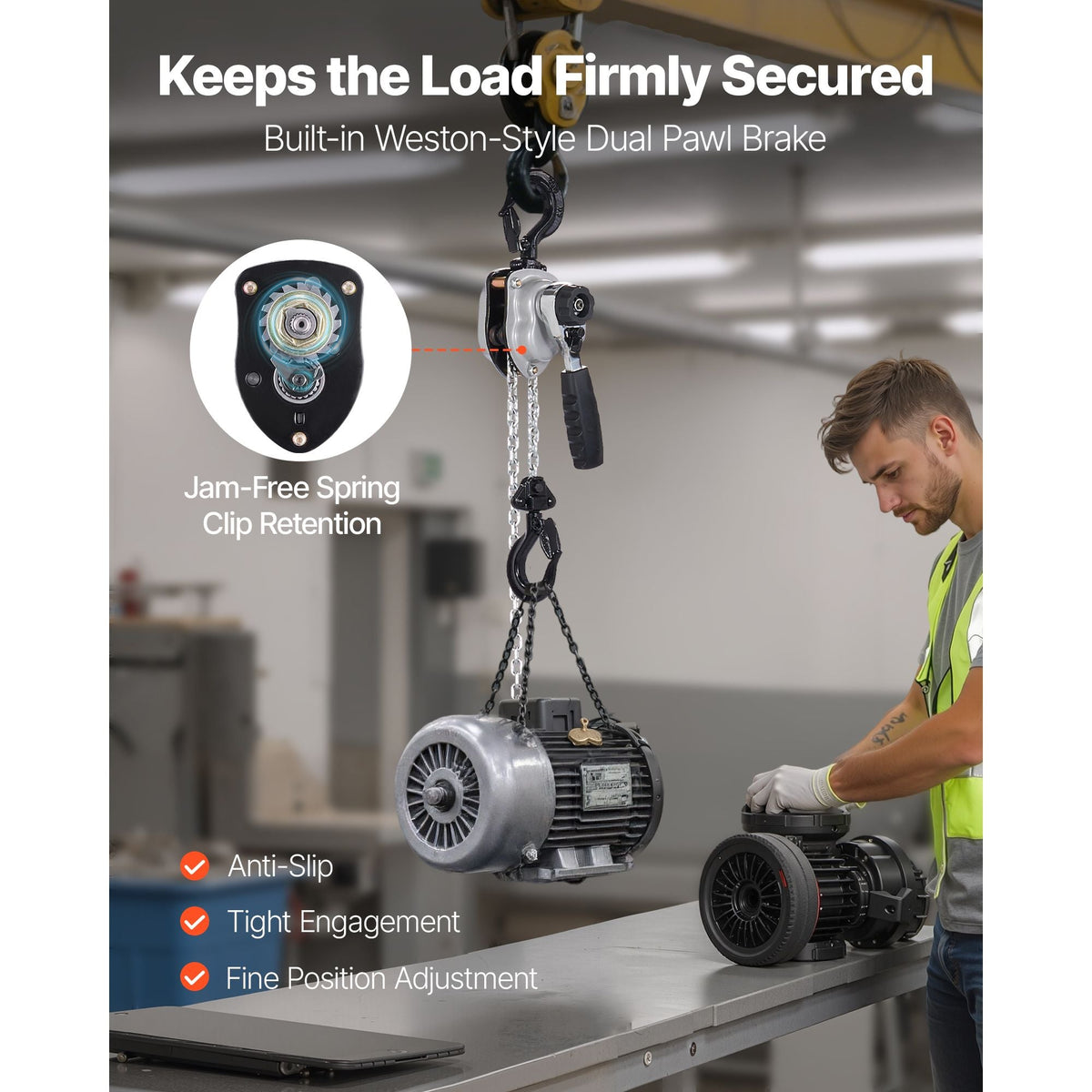 Manual Lever Chain Hoist, 1/4T 550LBS Capacity Heavy Duty Come Along, 5FT Lift G80 Alloy Steel Chain With Dual Pawl Mechanical Brake,360°Rotating Hooks, for Warehouse Construction Garage