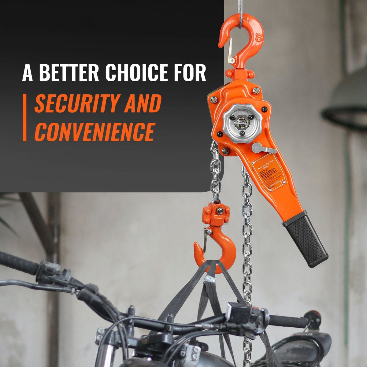 Manual Lever Chain Hoist, 3/4 Ton 1650 lbs Capacity 10 FT Come Along, G80 Galvanized Carbon Steel with Weston Double-Pawl Brake, Auto Chain Leading & 360° Rotation Hook, for Garage Factory Dock