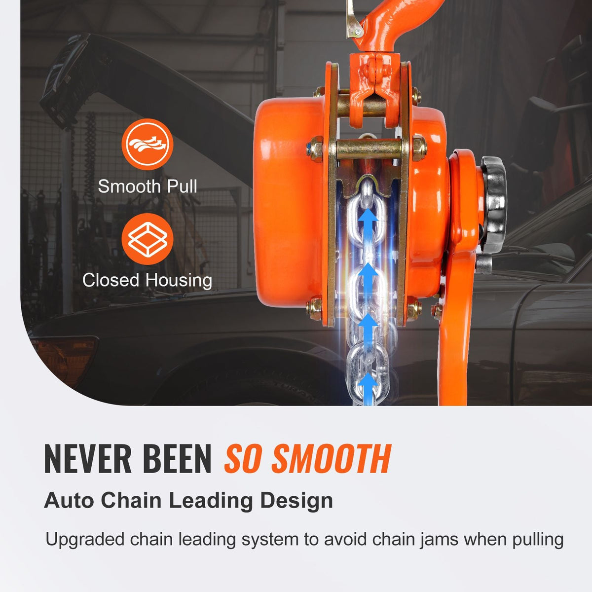 Manual Lever Chain Hoist, 3/4 Ton 1650 lbs Capacity 10 FT Come Along, G80 Galvanized Carbon Steel with Weston Double-Pawl Brake, Auto Chain Leading & 360° Rotation Hook, for Garage Factory Dock
